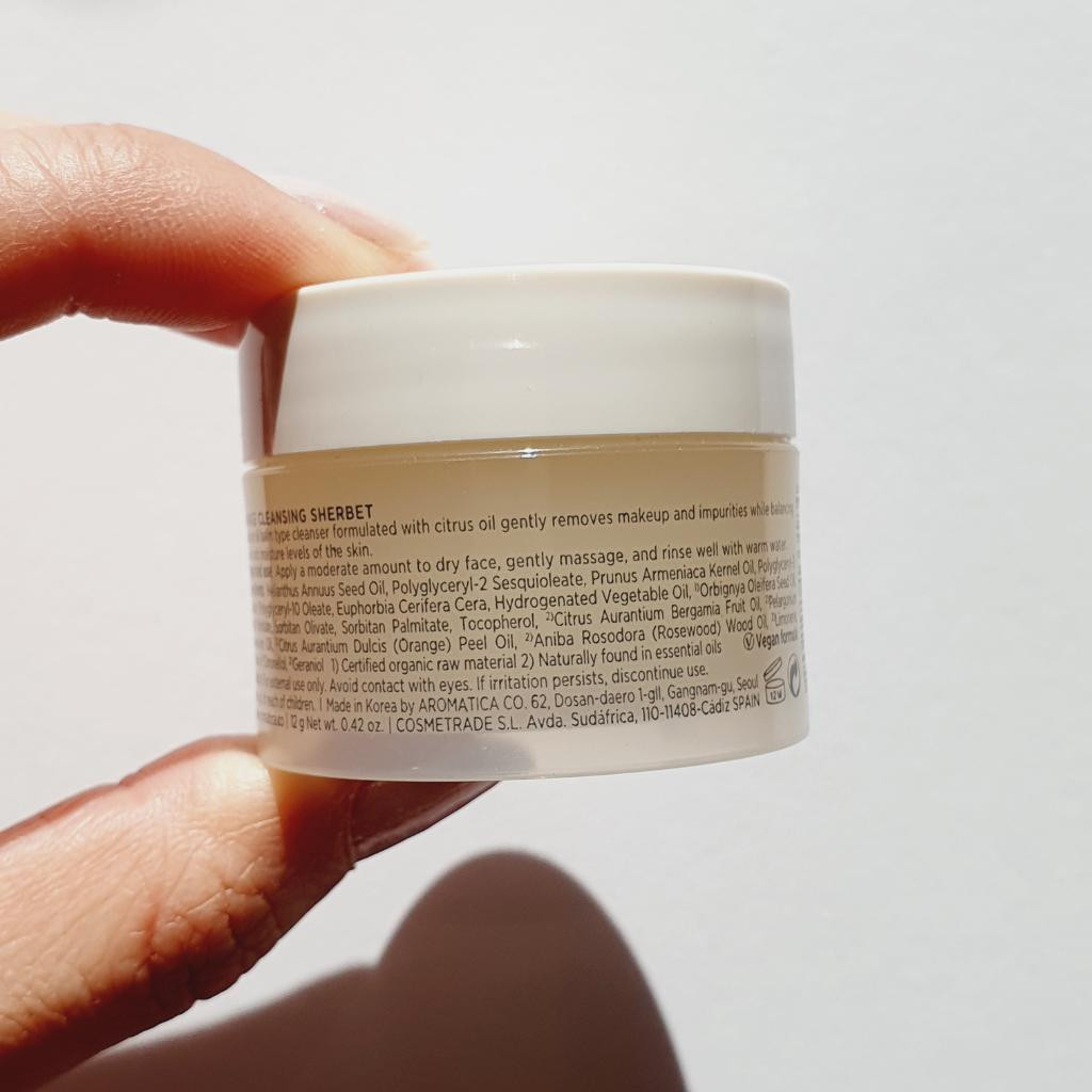 Aromatica Orange Cleansing Sherbet Очищающий гидрофильный щербет для лица с маслом канолы и маслом семян бабассу.