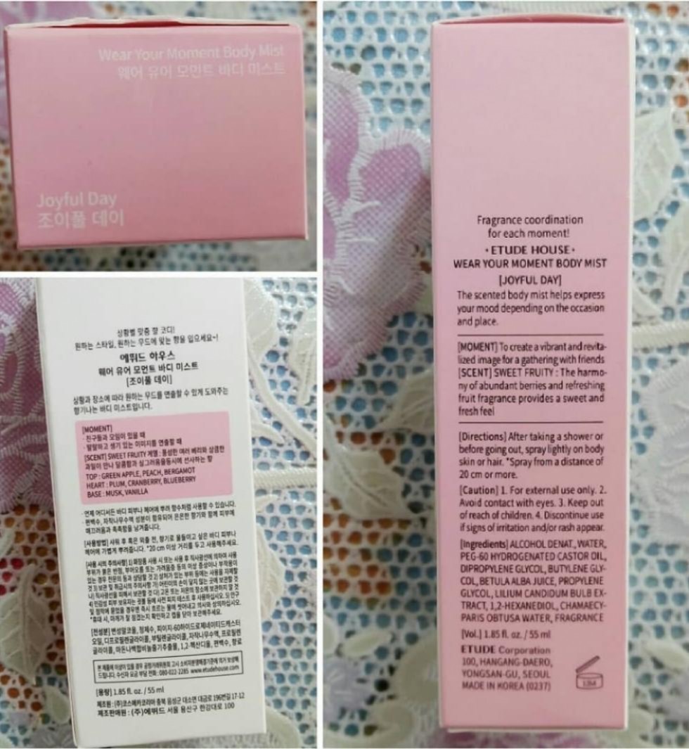Etude House Wear Your Moment Body Mist Ароматизированный мист для тела