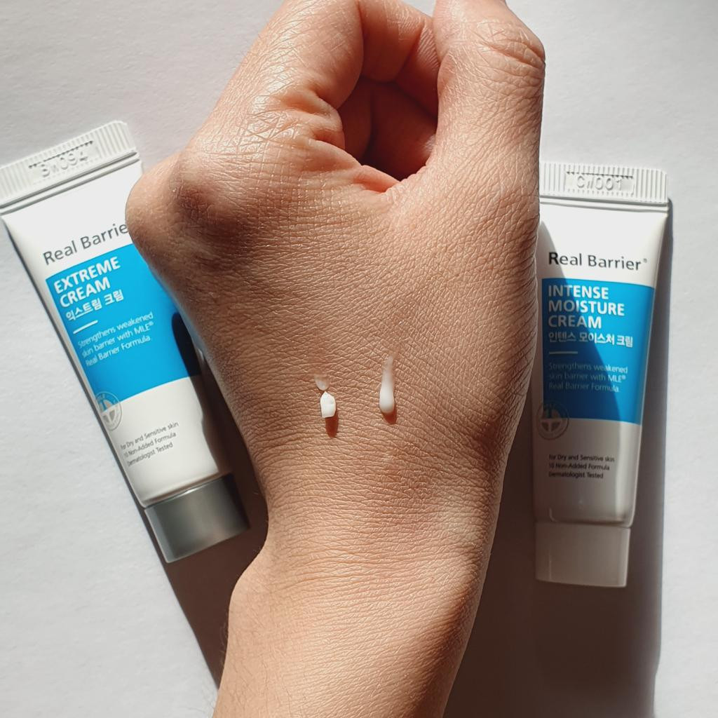 Real Barrier Intense Moisture Cream и Extreme Cream Cicarelief Cream Сравнение кремов