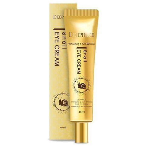 Deoproce Whitening And Anti-Wrinkle Snail Eye Cream  Антивозрастной крем для век с экстрактом улитки.