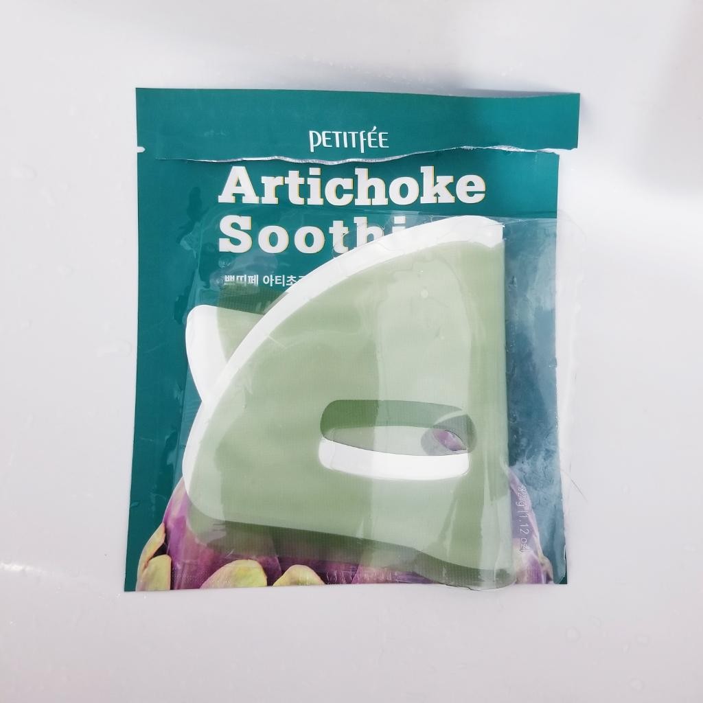 Petitfee Artichoke Soothing Hydrogel Face Mask Противоотёчная гидрогелевая маска с артишоком 