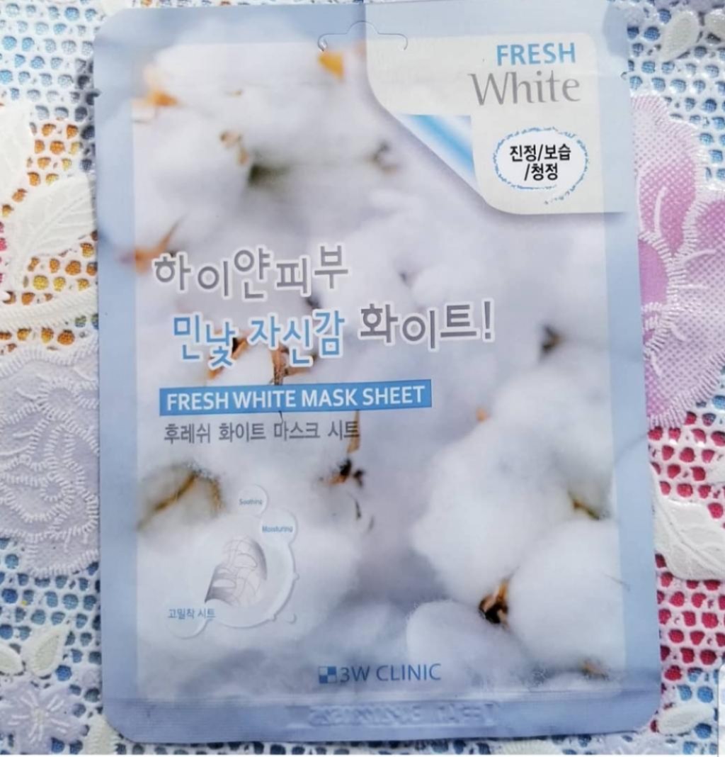3W Clinic Fresh White Mask Sheet Тканевая маска для осветления