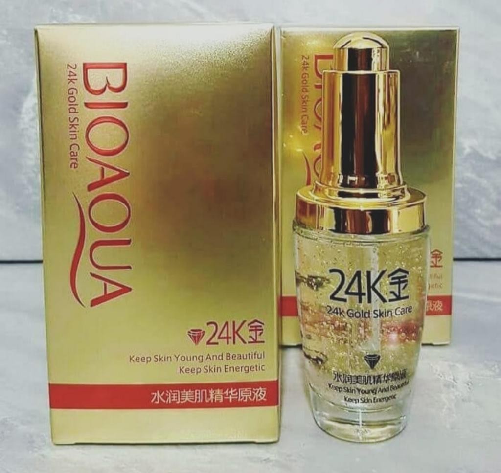 Bioaqua 24K GOLD SKIN CARE Сыворотка для лица с частицами 24к золота и гиалуроновой кислотой