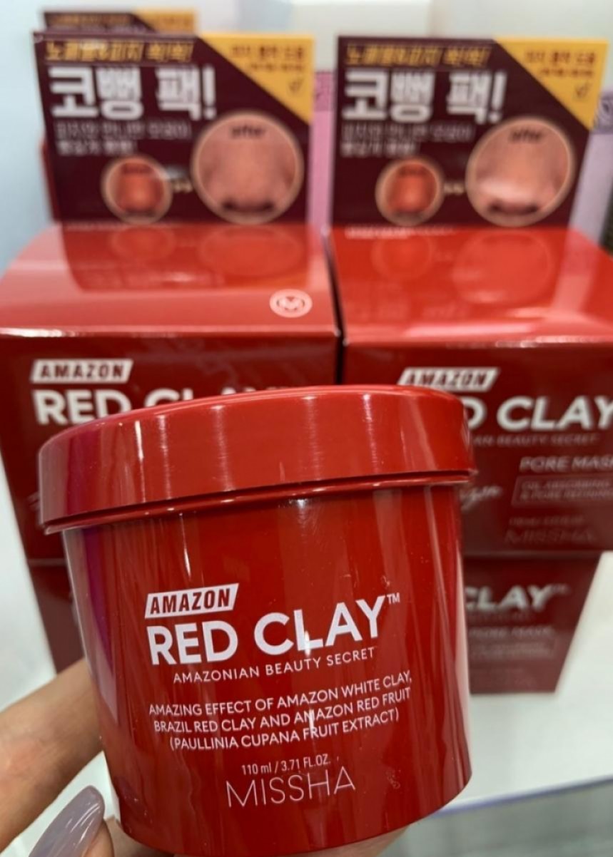 Missha Amazon Red Clay Pore Pack Foam Cleanser Глиняная маска - пенка для умывания
