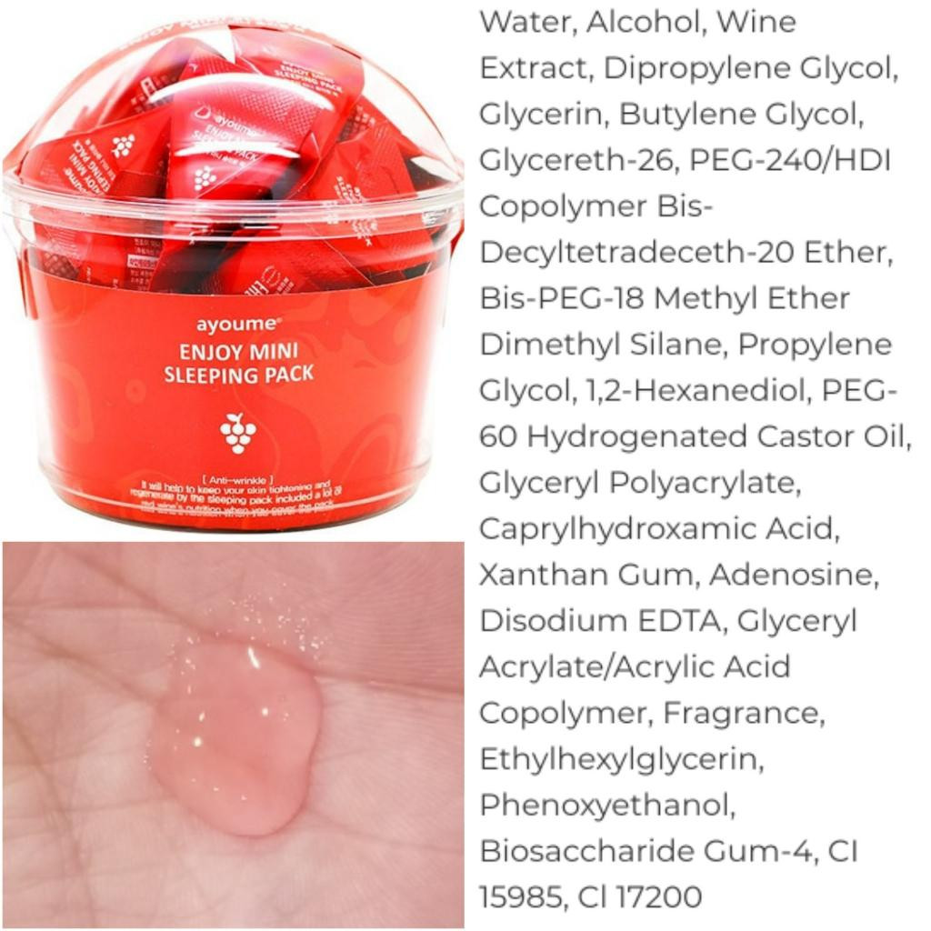 AYOUME Enjoy Mini Sleeping Pack (red) Ночная маска для лица с красным вином