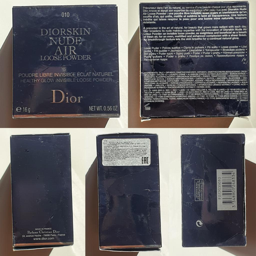 Doir Diorskin Nude Air Loose Powder  Невидимая рассыпчатая пудра для лица в оттенке 010 Ivory