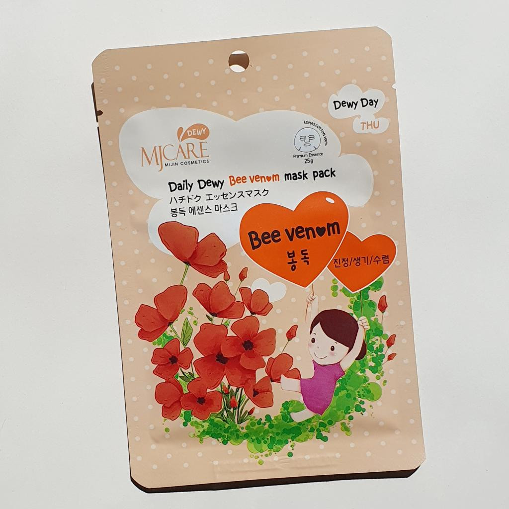 Mijin Cosmetics MJ Care Daily Dewy Bee Venom Mask Pack Тканевая маска с пчелиный ядом.