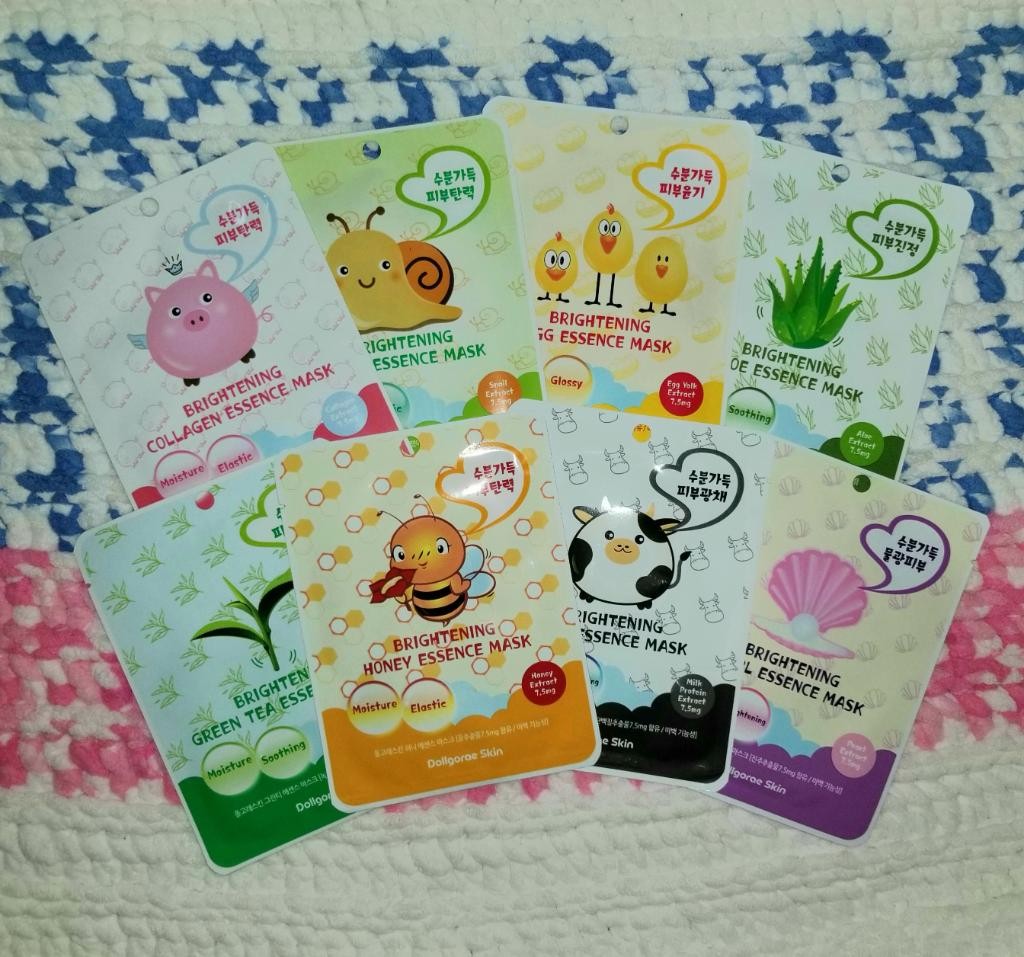 DOLLGORAE Skin Essence Mask  Бюджетные осветляющие тканевые маски.