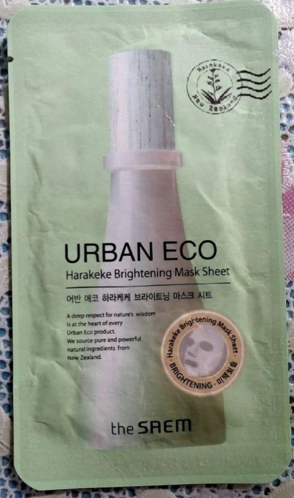 The Saem urban eco harakeke brightening mask sheet Тканевая осветляющая маска для лица.
