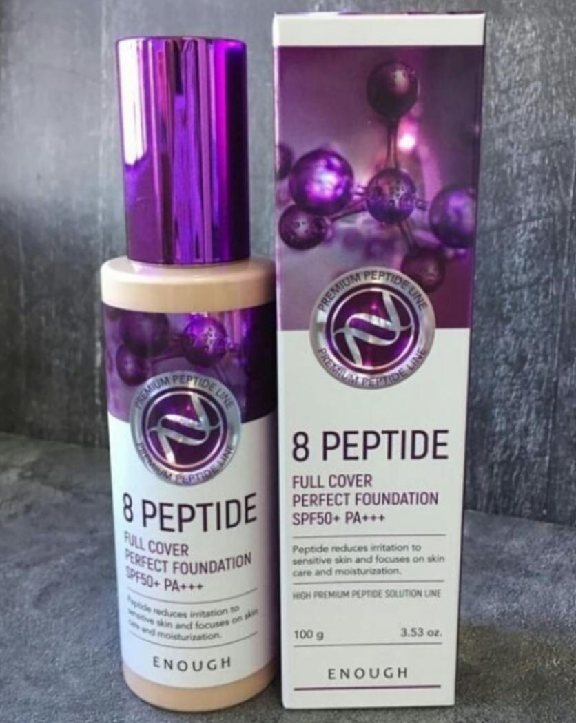 Enough 8 peptide full cover perfect foundation SPF 50+ PA+++  ВВ - крем с 8 видами пептидов!