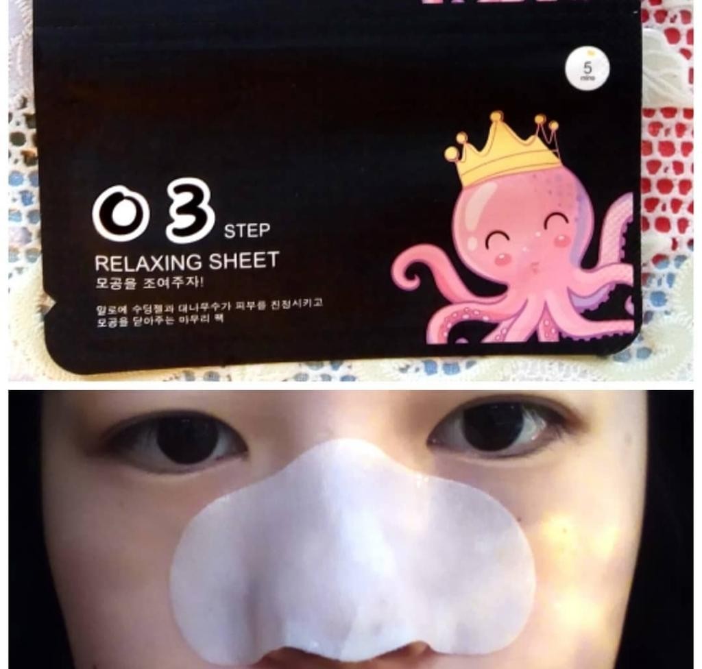 ALAXO Octopus Collagen 3 Step Nose Pack  Очищающая 3-шаговая маска для носа.