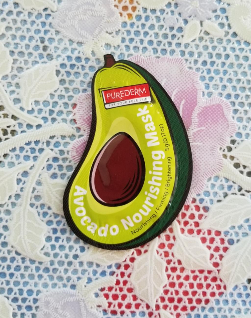 Purederm Avocado Nourishing Mask Увлажняющая крем-маска для лица с экстрактом авокадо