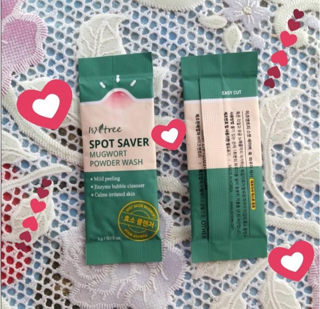 Isntree Spot Saver Mugwort Powder Wash энзимная пудра для умывания  2-в-1: пенка и пилинг