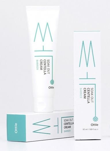 OTTIE Soak Out Centella Cream Barrier Слабокислотный успокаивающий защитный крем для проблемной кожи