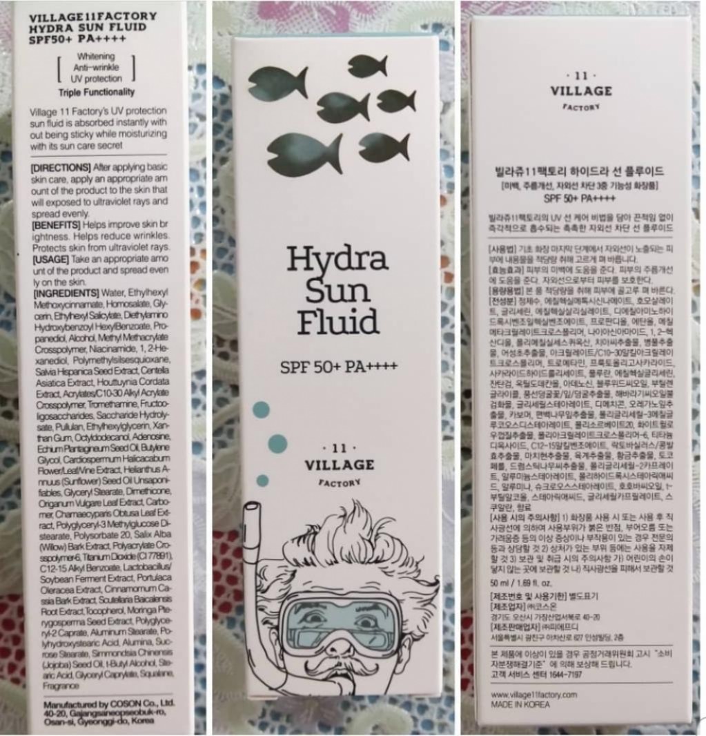 Village 11 Factory Hydra Sun Fluid SPF50+ PA++++ Увлажняющий солнцезащитный флюид
