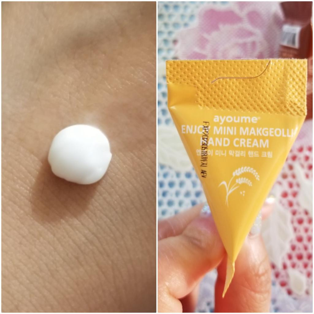 Ayoume Enjoy Mini Makgeolli Hand Cream Насыщенный увлажняющий крем для рук с экстрактом макколли в мини-пирамидках