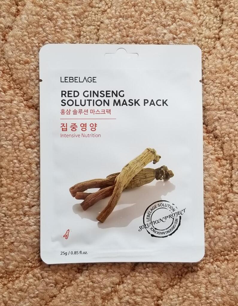 Lebelage Red Ginseng Solution Mask Тканевая маска с экстрактом красного женьшеня.