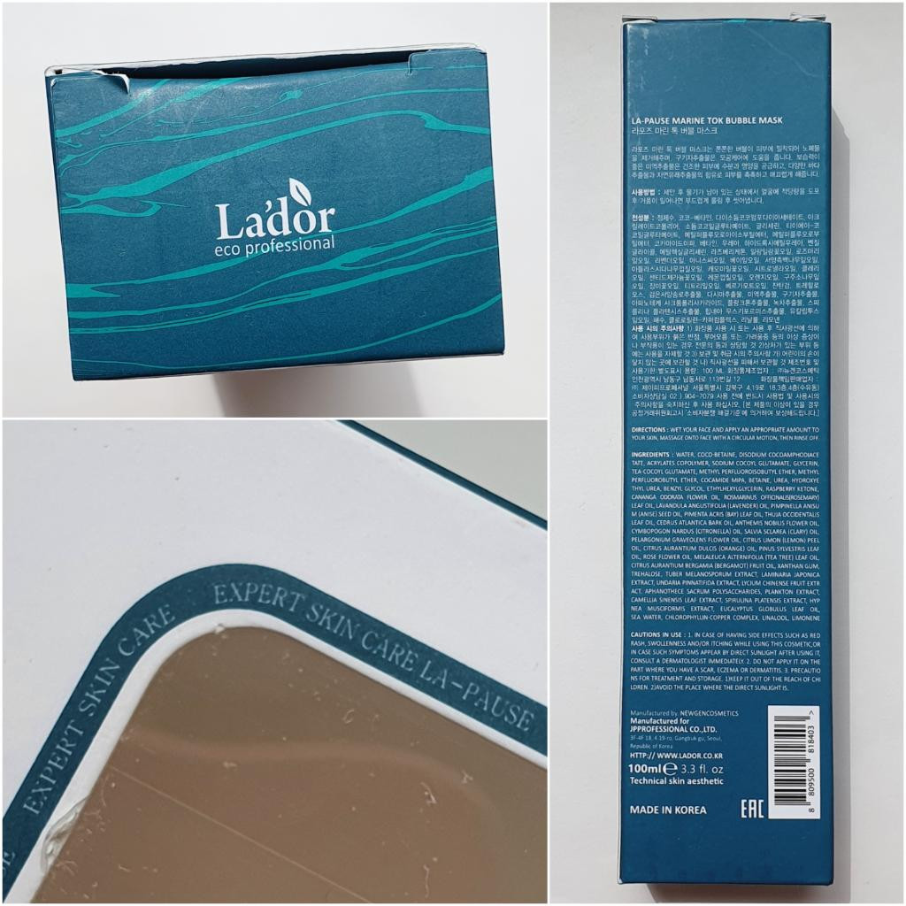 Lador La-Pause Marine Tok Bubble Mask Микропузырьковая маска для интенсивного очищения и увлажнения кожи лица
