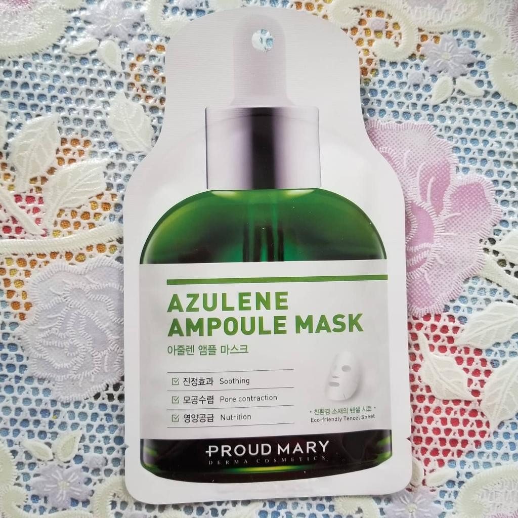Proud Mary Azulene Ampoule Mask Pack Тканевая маска с азуленом для чувствительной кожи