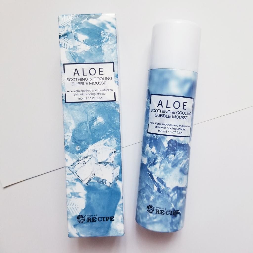 RE:CIPE Aloe Soothing & Cooling Bubble Mousse Успокаивающий, охлаждающий пузырящийся мусс с алоэ вера и пантенолом.