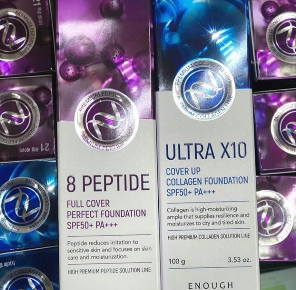Enough 8 peptide full cover perfect foundation SPF 50+ PA+++  ВВ - крем с 8 видами пептидов!