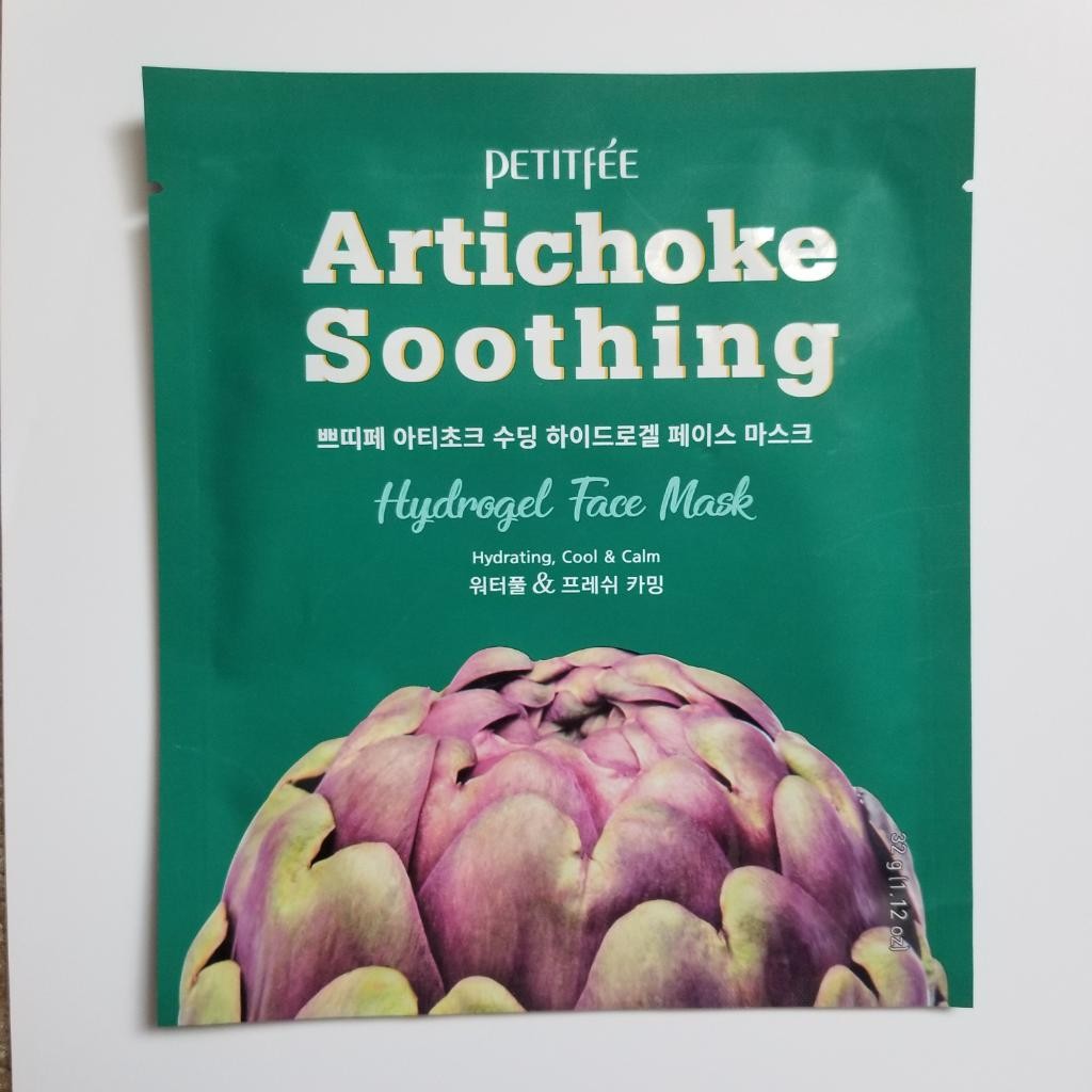 Petitfee Artichoke Soothing Hydrogel Face Mask Противоотёчная гидрогелевая маска с артишоком 