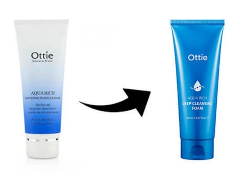 OTTIE Aqua Rich Whitening Foam Cleanser Увлажняющая и отбеливающая пенка.
