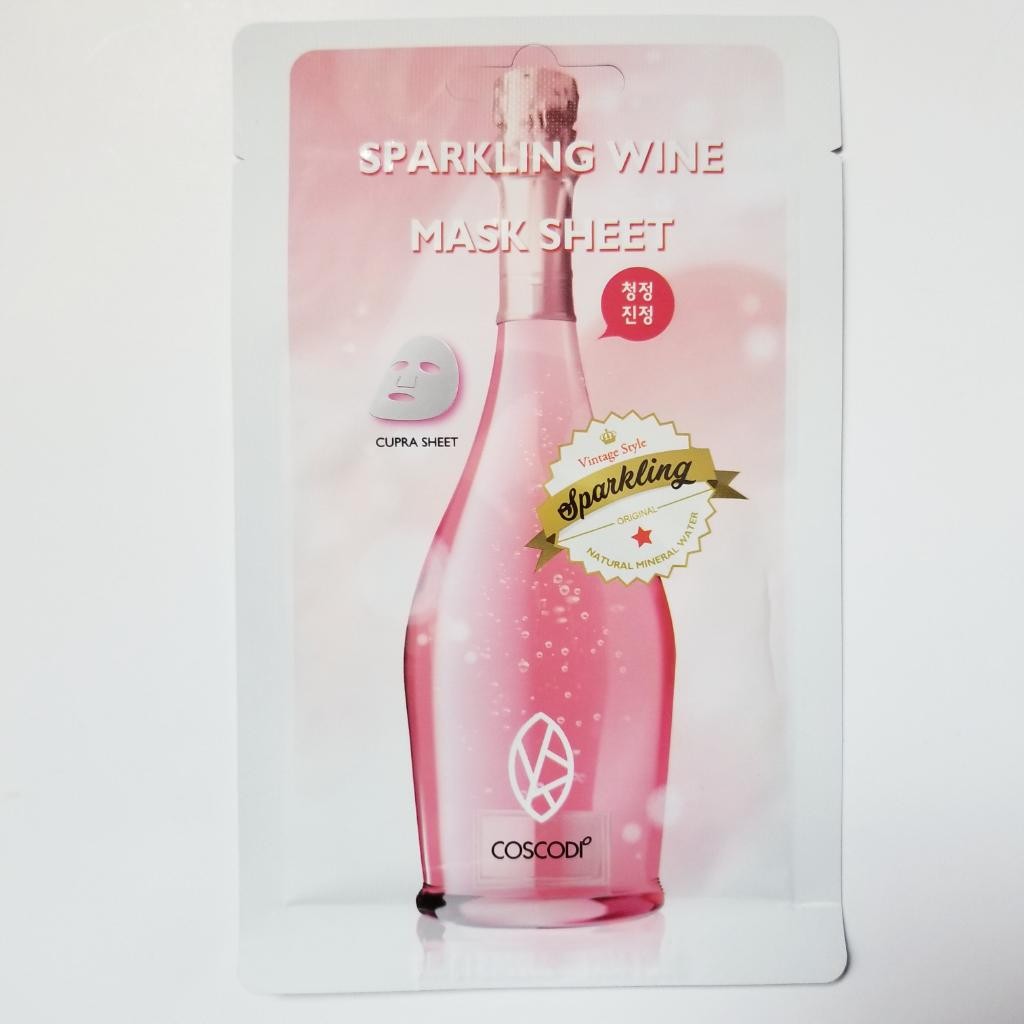 Coscodi Sparkling Wine Mask Sheet Тканевая маска с экстрактом вина и винограда.