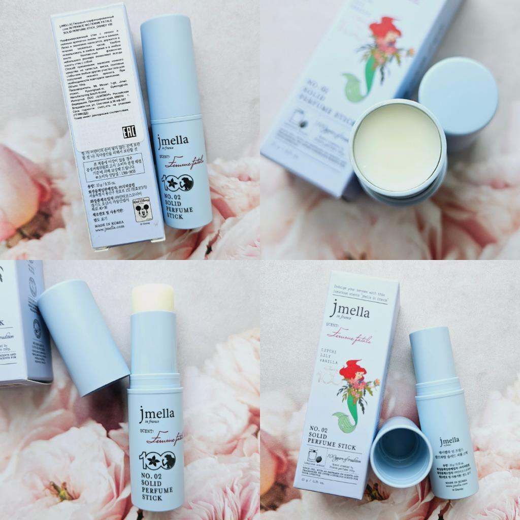 JMELLA in France Solid Perfume Твёрдые духи в стике № 02 Femme Fatale  (Ариэль) и № 05 Sparkling rose (Золушка)