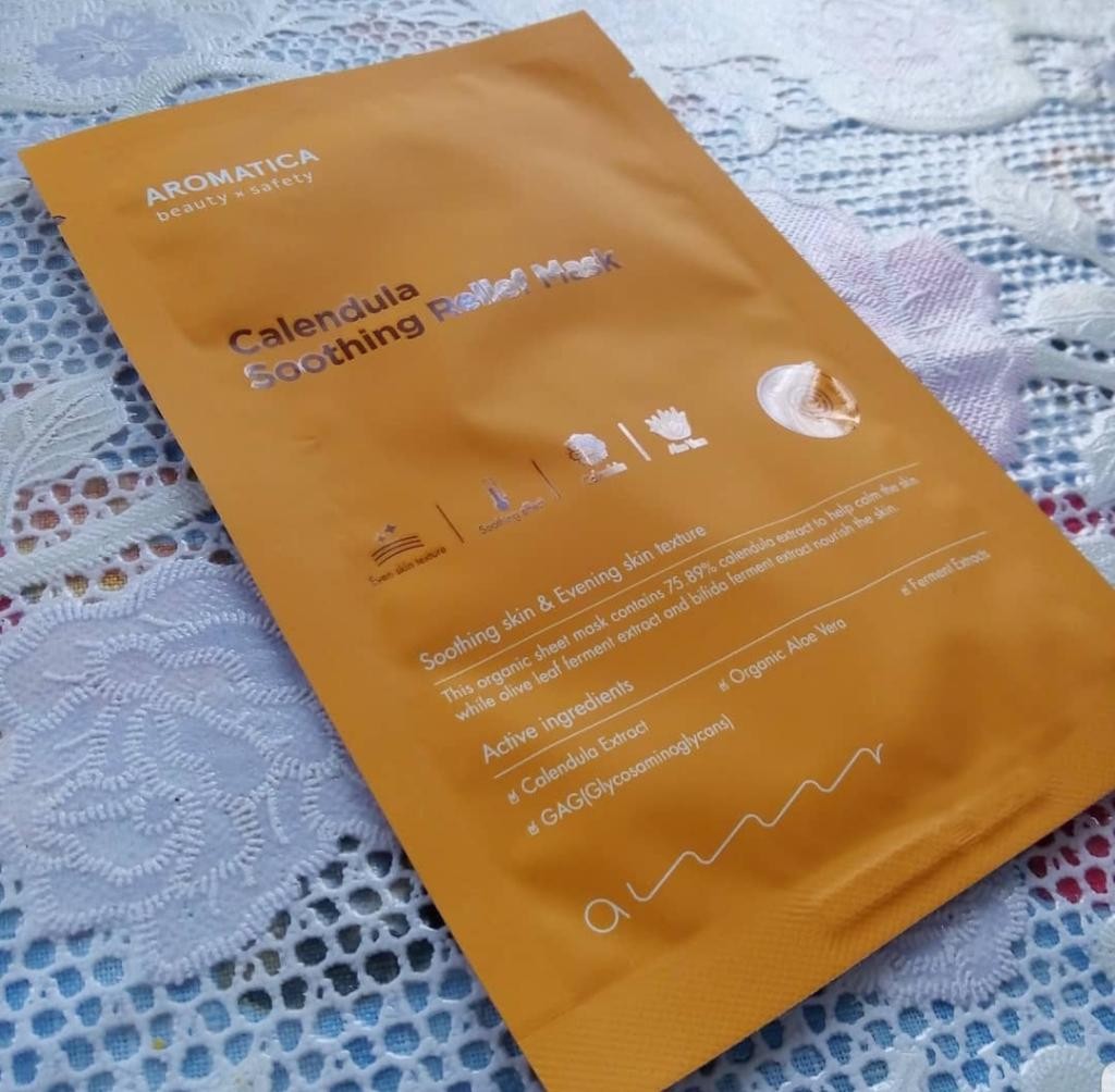 AROMATICA Calendula Soothing Relief Mask Успокаивающая тканевая маска с календулой