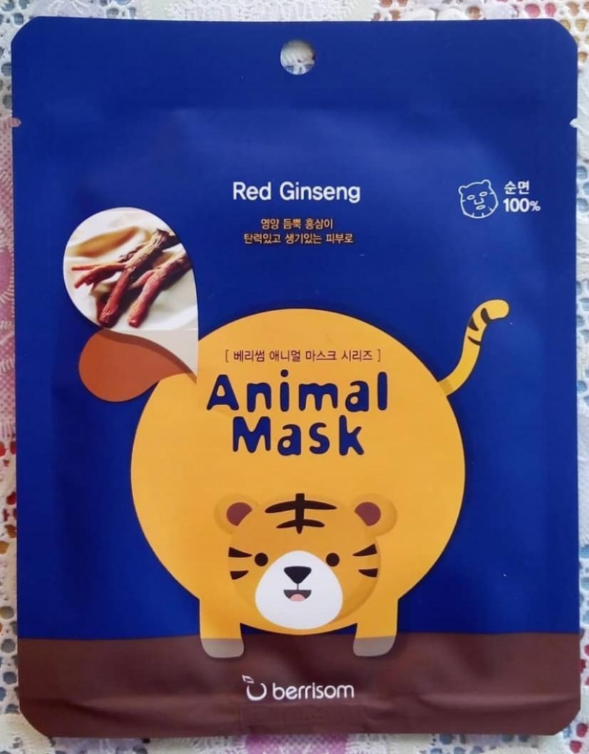 Berrisom Animal Mask Series Tiger Маска-тигренок с экстрактом женьшеня.
