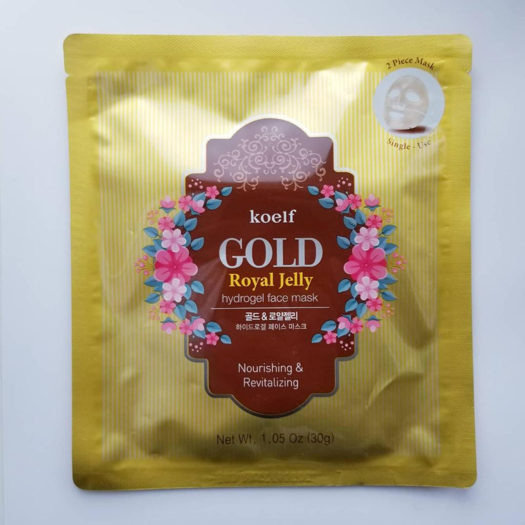 Koelf Gold royal jelly Hydro Gel face Mask Гидрогелевая маска с золотом и прополисом.