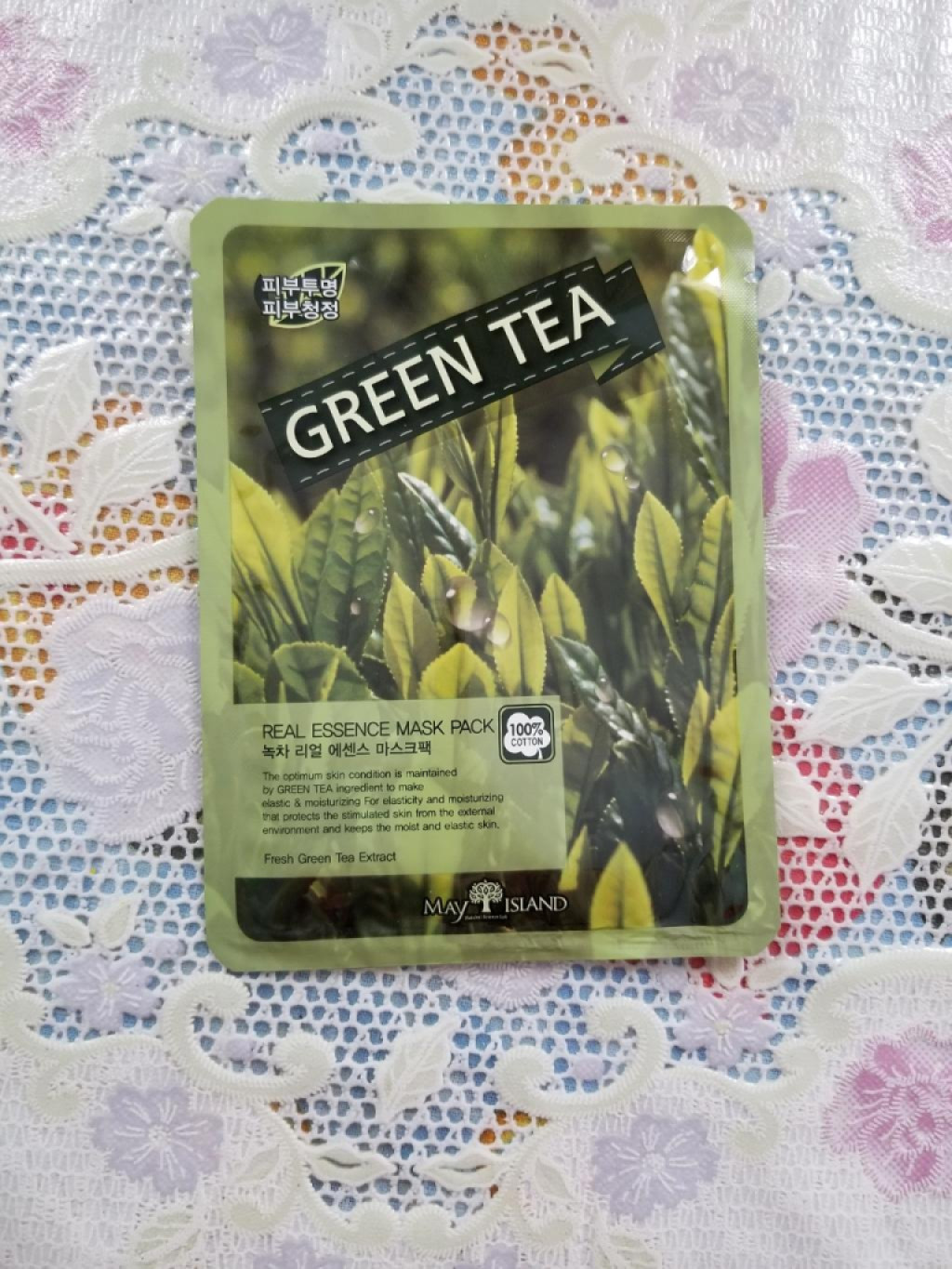 May Island Green Tea Real Essence Mask Pack Тканевая маска для лица