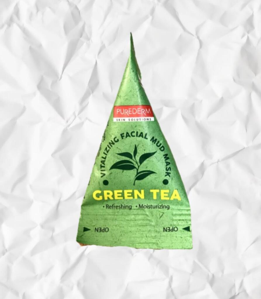 Purederm Green tea vitalizing refreshing, moisturizingfacial mud mask освежающая и увлажняющая глиняная маска с зеленым чаем.