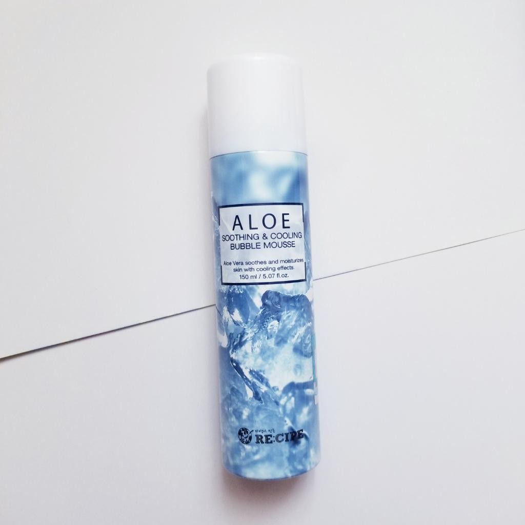RE:CIPE Aloe Soothing & Cooling Bubble Mousse Успокаивающий, охлаждающий пузырящийся мусс с алоэ вера и пантенолом.
