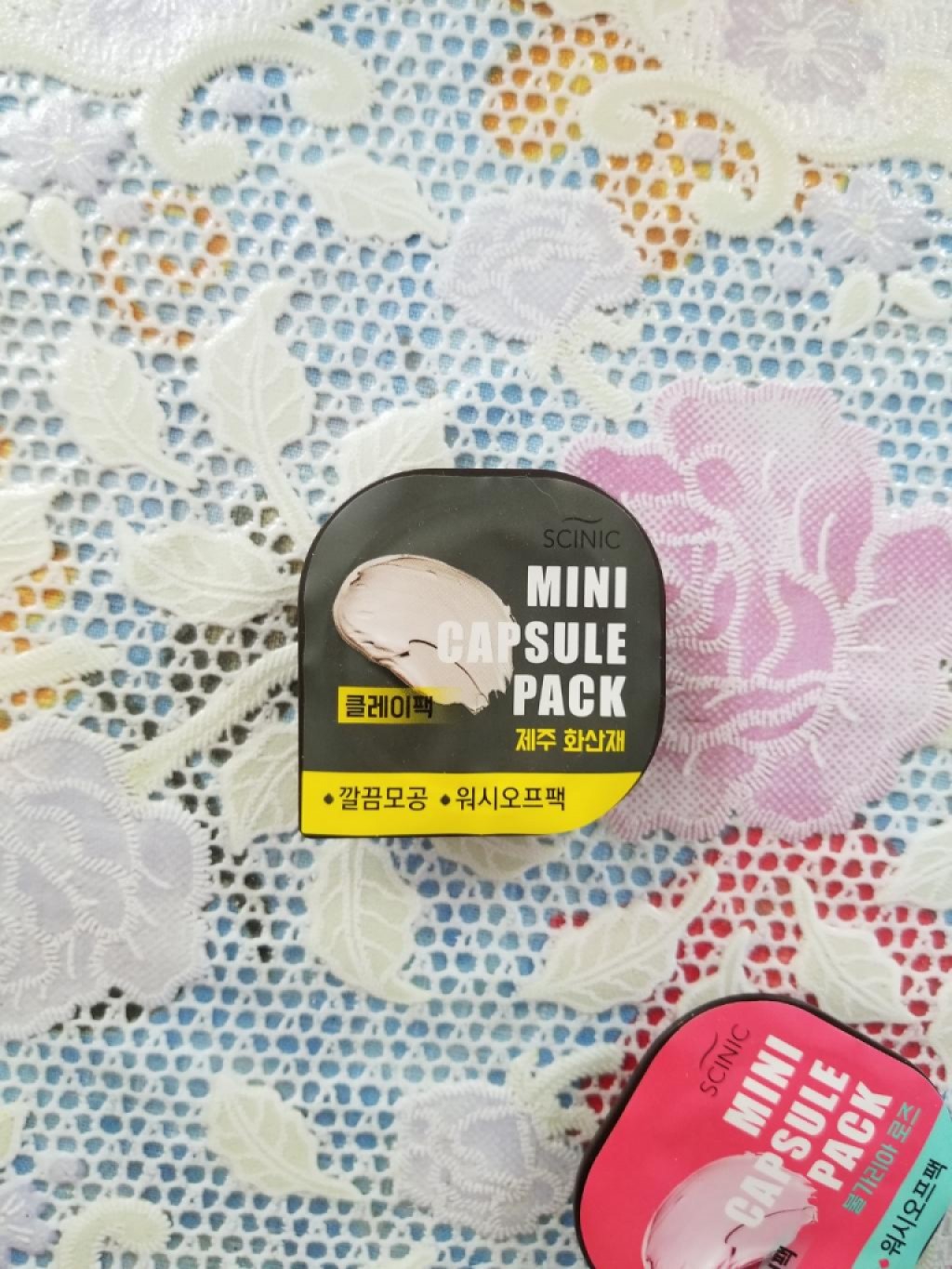 Scinic Mini Capsule Pack Капсульные глиняные маски -  с розой (Clay Bulgarian Rose) с вулканическим пеплом (Clay Jeju Volcanic)