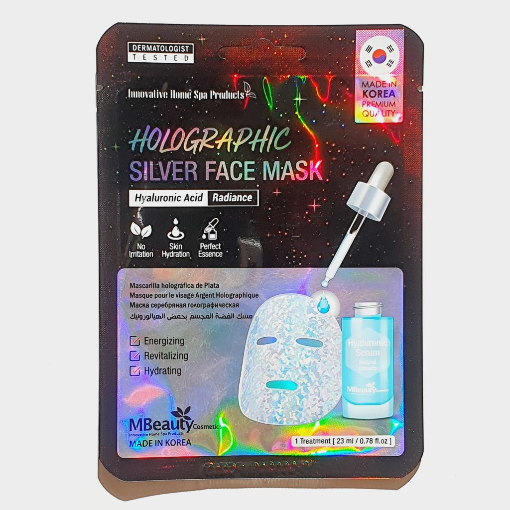 MBeauty Holographic Silver Hyaluronic Acid Face Mask Голографическая маска с гиалуроновой кислотой